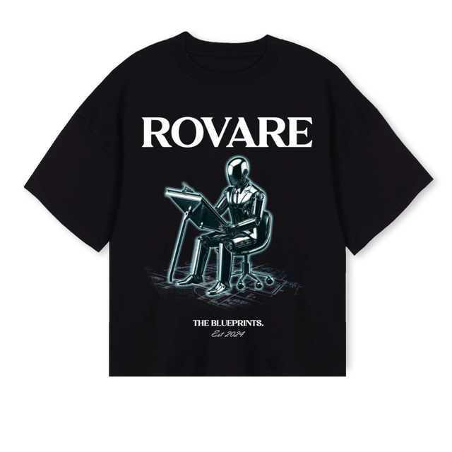 BLUEP Black Oversized Boxy Tee.