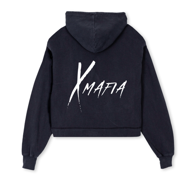 FM KP Vintage Black Cropped Hoodie.