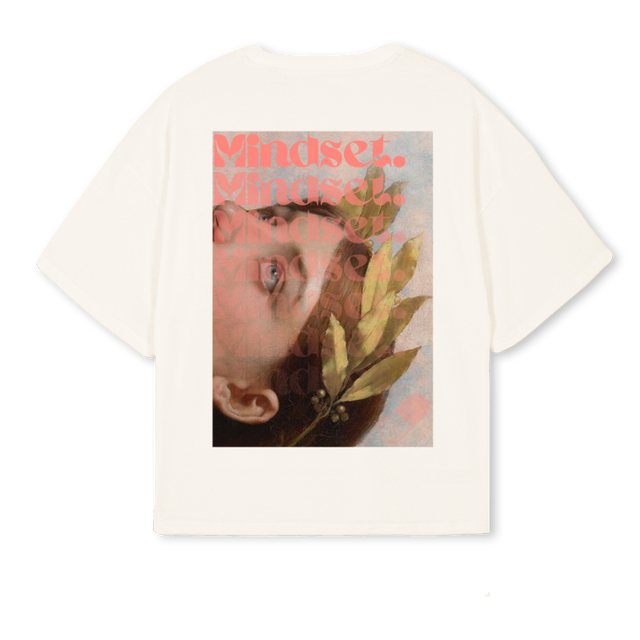 MINDSET Vintage White Oversized Boxy Tee.