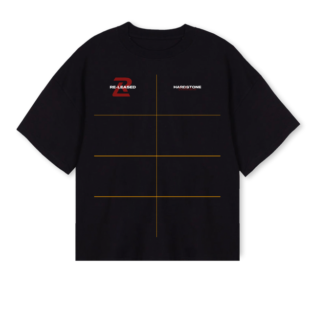 HRDSTNE Black Oversized Boxy Tee.