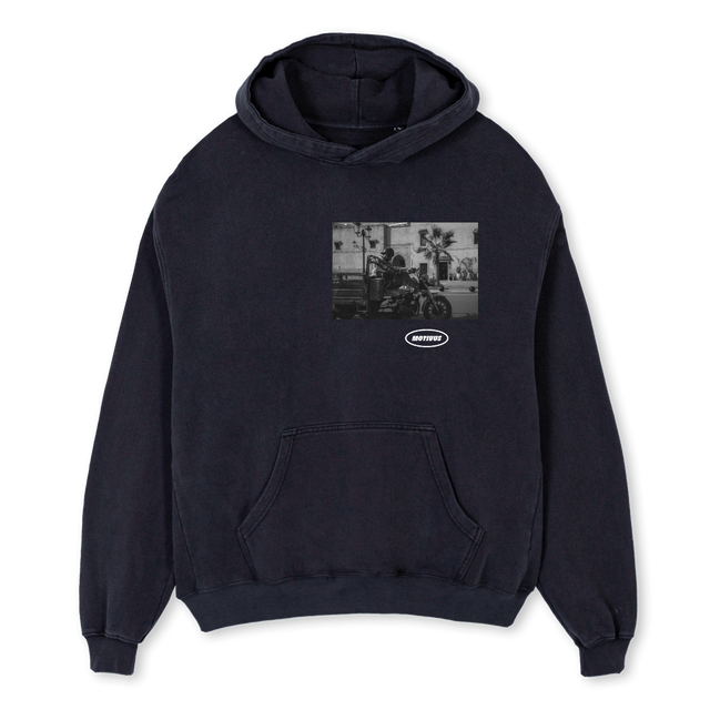 MOTIVUS PHOTO Vintage Black Oversized Hoodie.