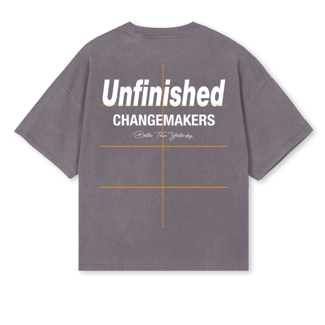 CHANGEMAKERS Pigment Grey Oversized Boxy Tee.