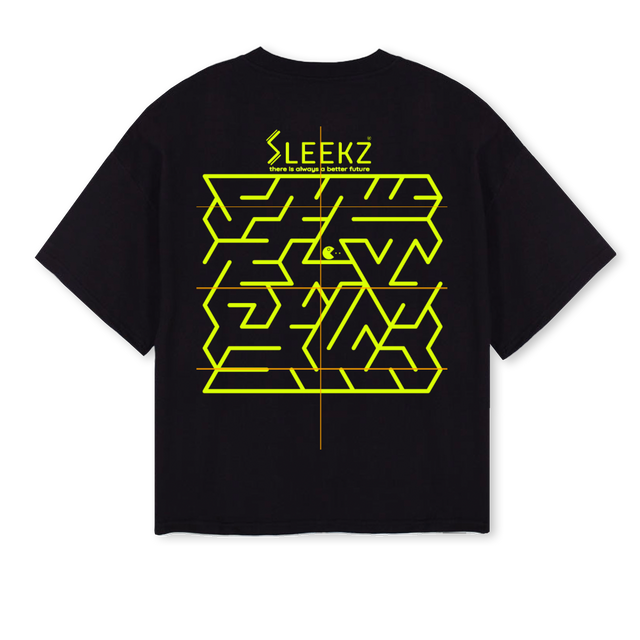 SLEEKZABOD Black Oversized Boxy Tee.
