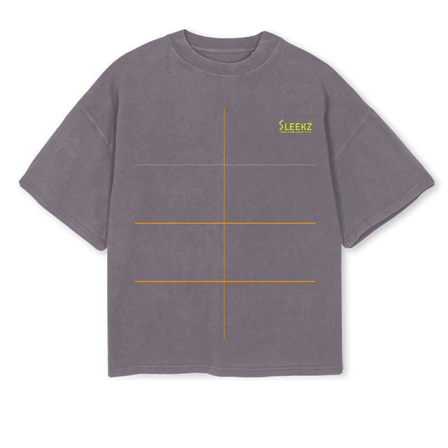 SLEEKZFUTURITY Pigment Grey Oversized Boxy Tee.