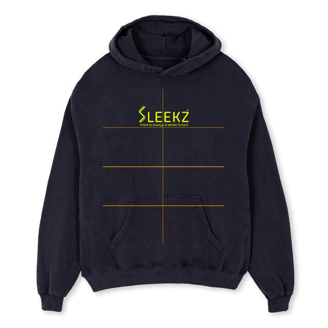 SLEEKZHOODIE Vintage Black Oversized Hoodie.
