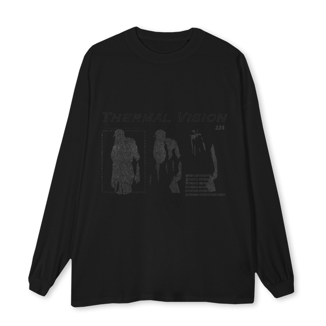 THERMALSHIMON Black Oversized LS Tee.