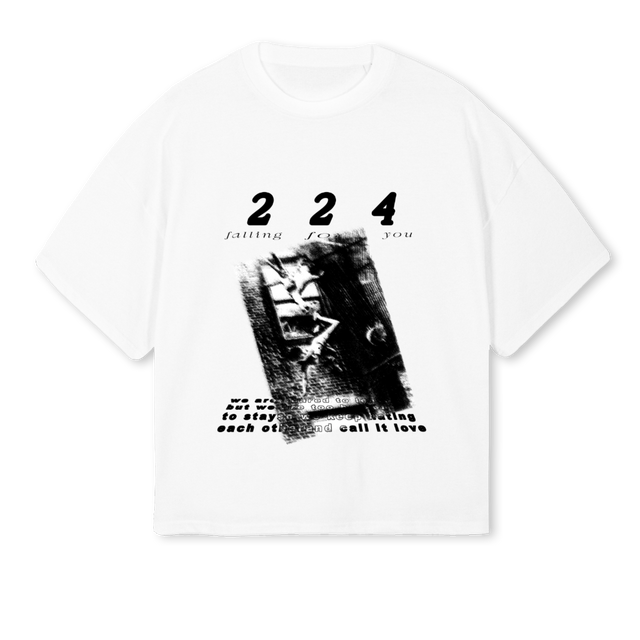 FALLINGTEE White Oversized Boxy Tee.