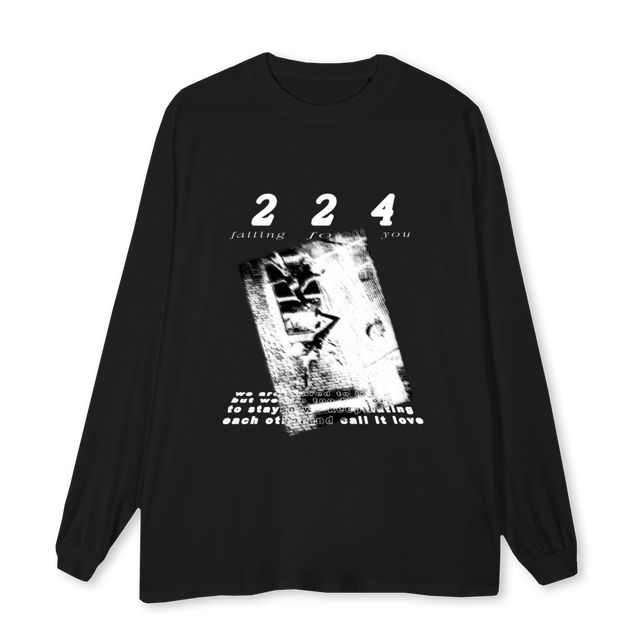 FALLINGBLACK Black Oversized LS Tee.