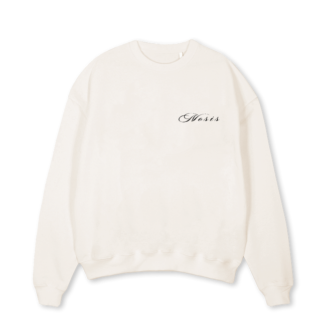 THERMALCREW Vintage White Oversized Crewneck Sweater.