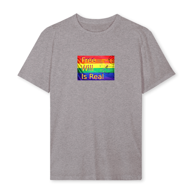 FREEWILLISREAL Grey Marl Regular Tee.