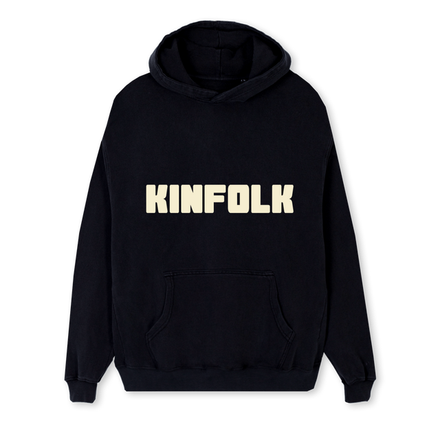 KINFOLKK Black Regular Hoodie.