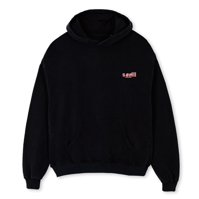 SOELLLBLACKPINKSPLE Black Oversized Hoodie.