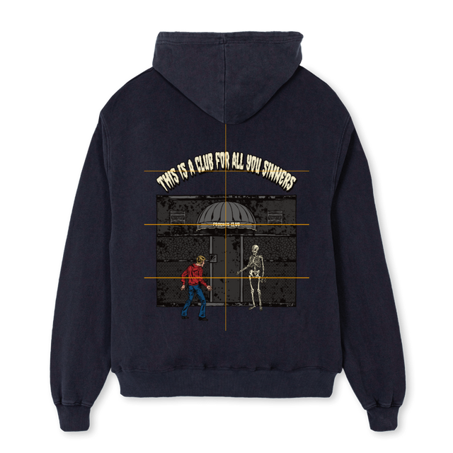PROGRESCLUBSINNER Vintage Black Oversized Hoodie.