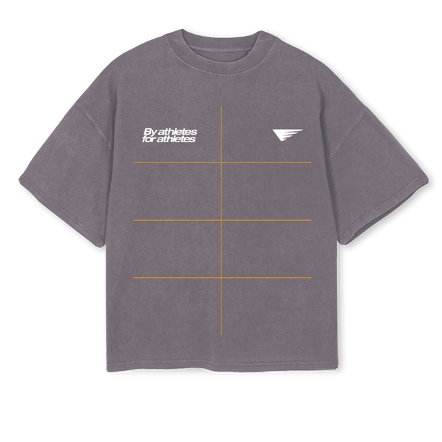 WORK IN SILENCE Pigment Grey Oversized Boxy Tee.