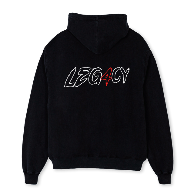 ZIPUP LEGAC Black Oversized Zipped Hoodie.