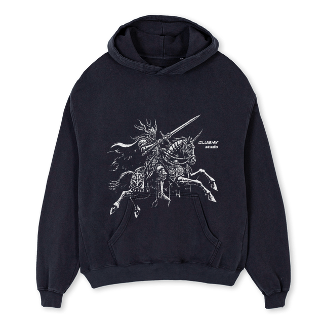 RIDERHODIE Vintage Black Oversized Hoodie.