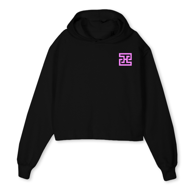 ILOVEYOU Black Cropped Hoodie.