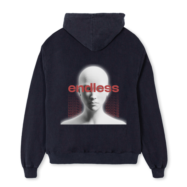 ENDLESSWINTBLK Vintage Black Oversized Hoodie.