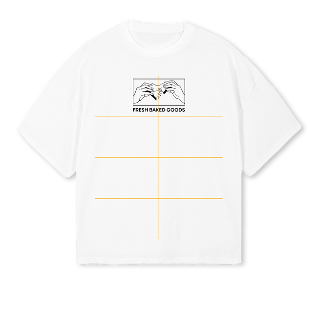 BREAK BREAD White Oversized Boxy Tee.
