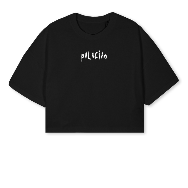 RICKCROP BLANC Black Cropped Oversized Tee.