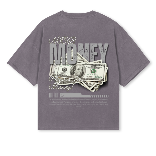 PLAYERS GREYTEE Pigment Grey Oversized Boxy Tee.