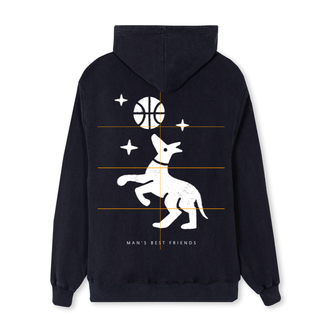HHDOGHOODIEBLK Vintage Black Regular Hoodie.
