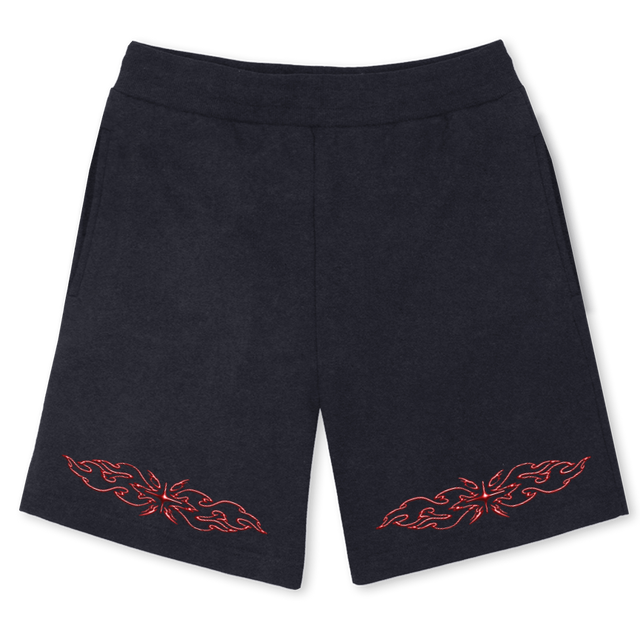 FLAMERSHORTS Vintage Black Relaxed Sweatshorts.