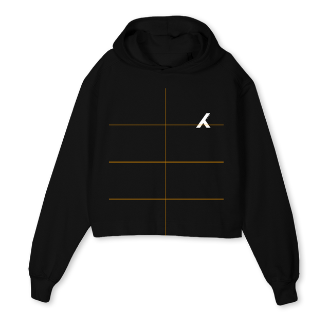 WMNHOODIEBLACK Black Cropped Hoodie.