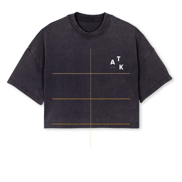 TWMNBLACK Vintage Black Cropped Oversized Tee.