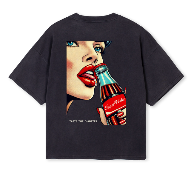 SUGARWATERR Vintage Black Oversized Boxy Tee.