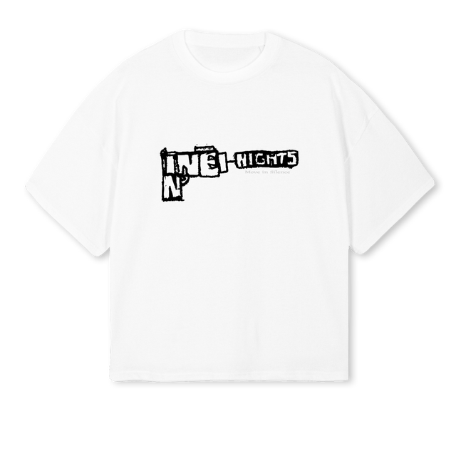 NINEMM White Oversized Boxy Tee.