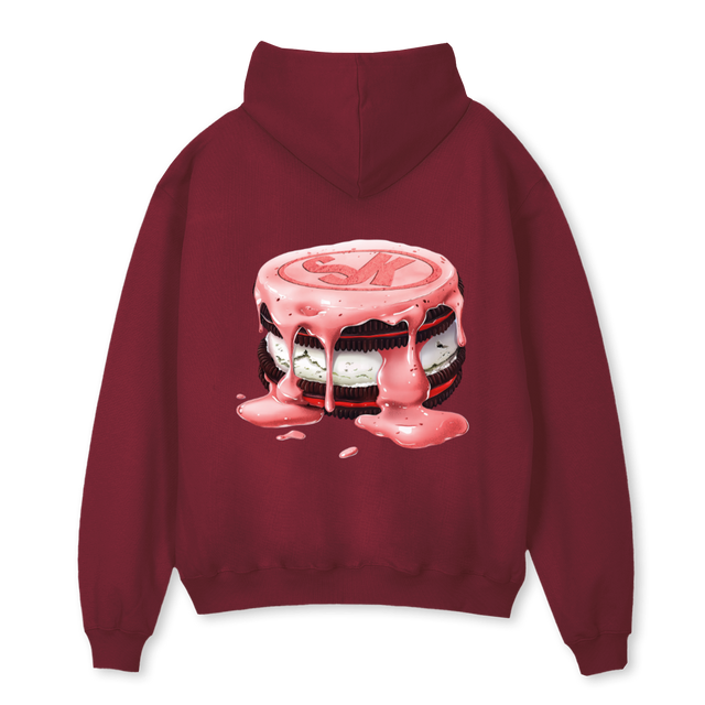 SKCOOKIESHOODIEBRG Burgundy Oversized Hoodie.