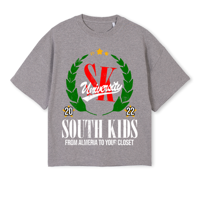 UNIVERSITYTEEGREY Grey Marl Oversized Boxy Tee.