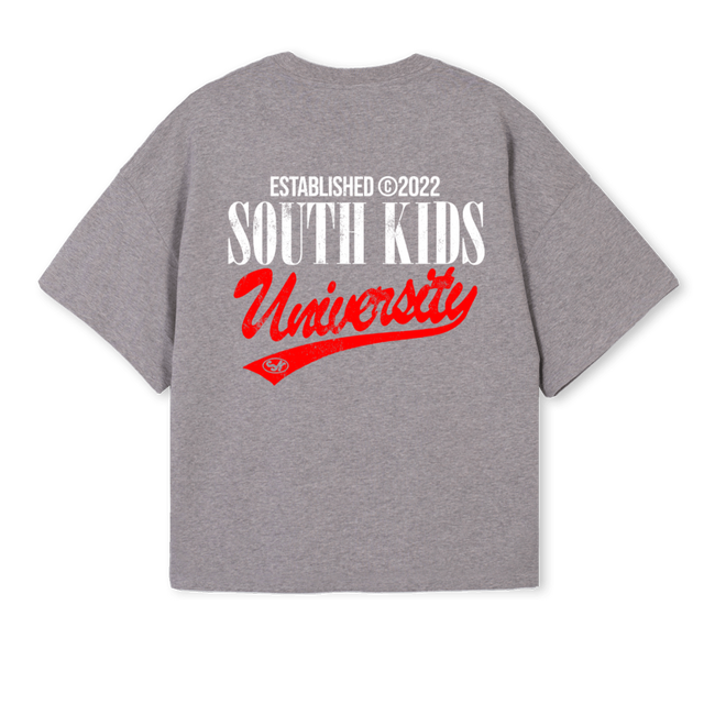 UNIVERSITYTEEGREY Grey Marl Oversized Boxy Tee.