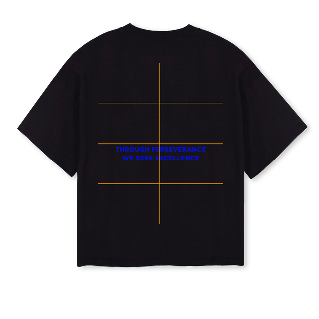 MOTTOB Black Oversized Boxy Tee.