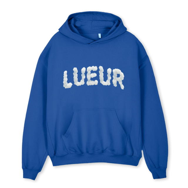 LUEURCLOUDFONT Cobalt Blue Oversized Hoodie.