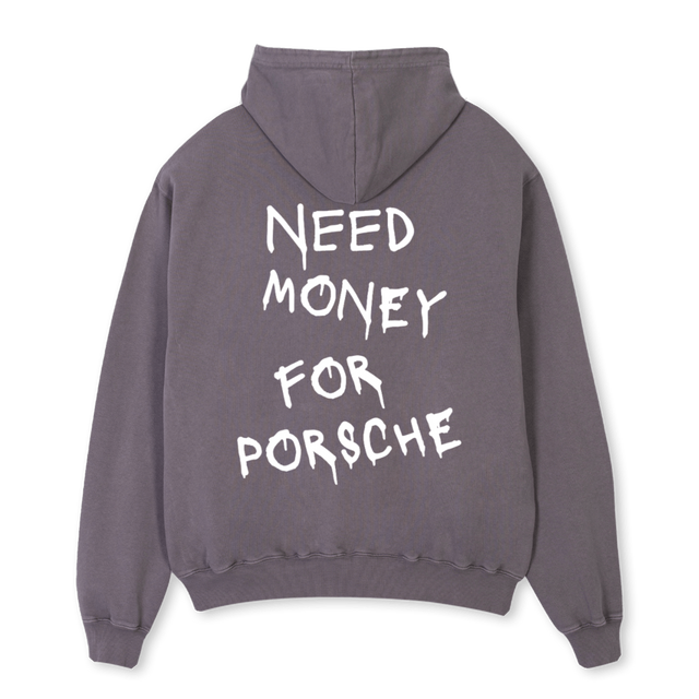 GREYNMFPHOODIE Pigment Grey Oversized Hoodie.