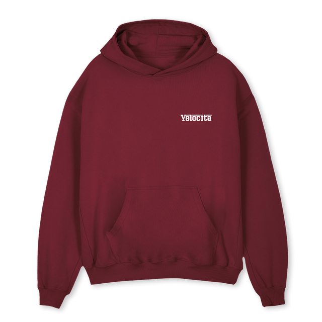NMFFHOODIERED Burgundy Oversized Hoodie.