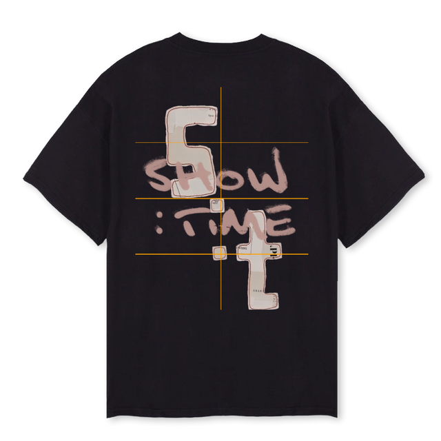 STBEIGE Black Oversized Tee.