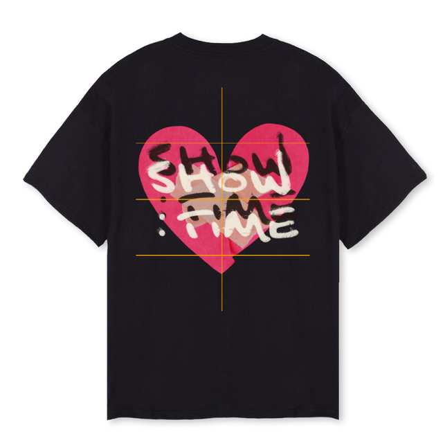 HEALEDSHOWTIME Black Oversized Tee.
