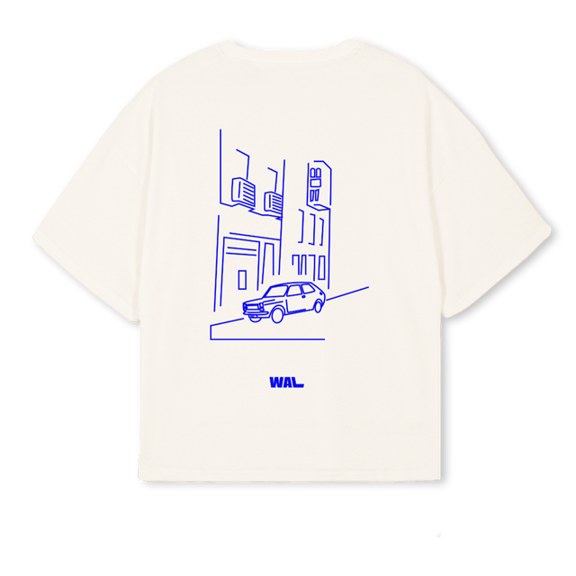 BYWAY Vintage White Oversized Boxy Tee.