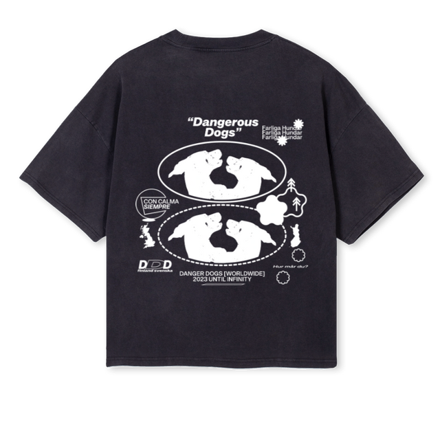 EMILIA Vintage Black Oversized Boxy Tee.