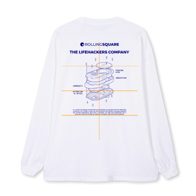 LONGSLEEV BLUEWHITE White Oversized LS Tee.