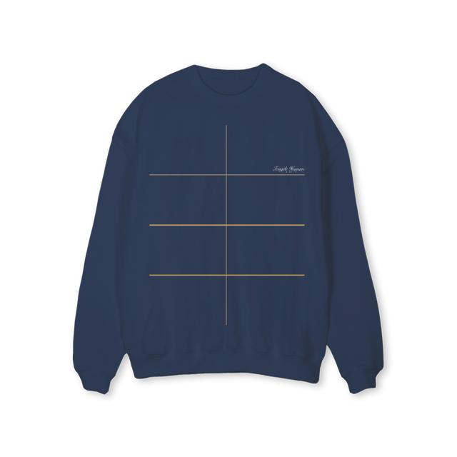 FRAGILEH Navy Blue Regular Crewneck Sweater.