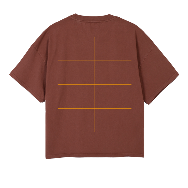 NGADEDB Vintage Brown Oversized Boxy Tee.