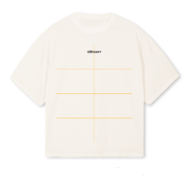 STTOWNLOGO Vintage White Oversized Boxy Tee.