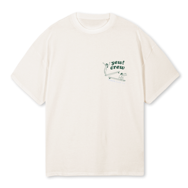 PEACHYEWGREENBLUE Vintage White Oversized Tee.