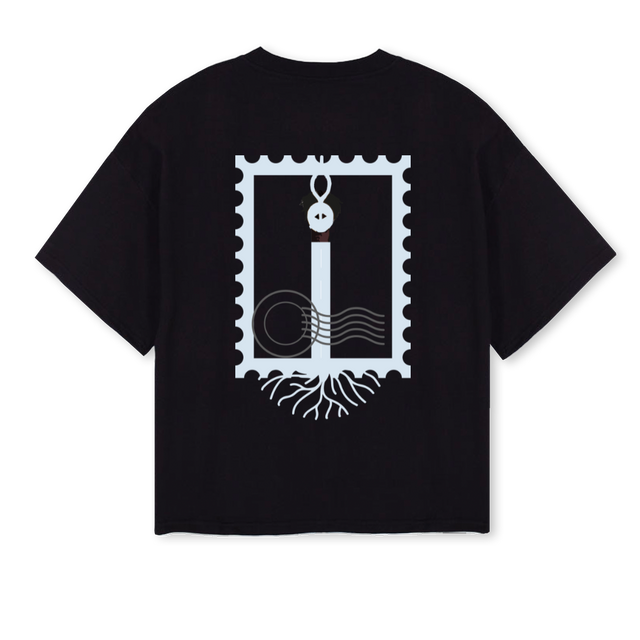 NOBLIGEBLCKBLUMEMLAN Black Oversized Boxy Tee.