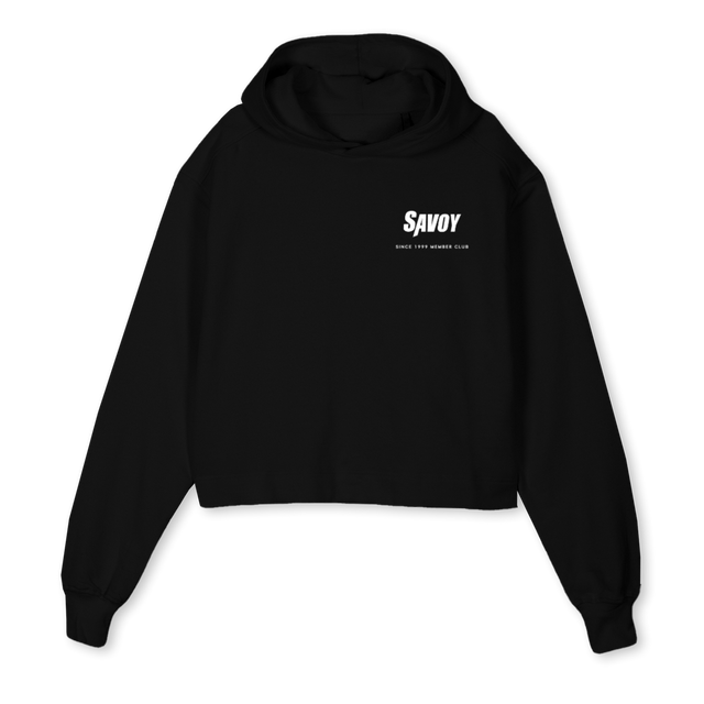 LADIES Black Cropped Hoodie.