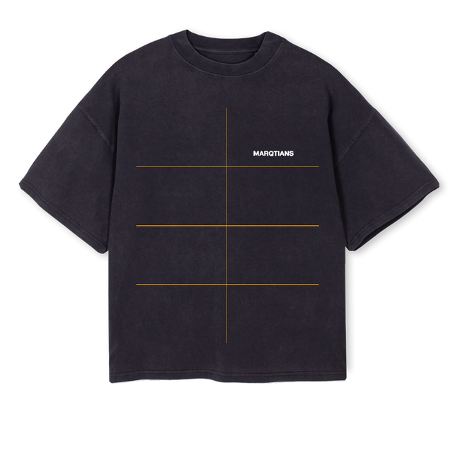 MARQTIANS Vintage Black Oversized Boxy Tee.